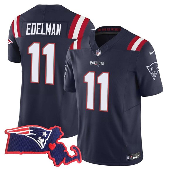 Mens or Youths Choose Julian Edelman Navy Vapor Jersey Stitched